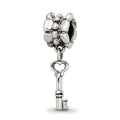 Sterling Silver Reflections Key Dangle Bead, 22.73 x 6.36 mm