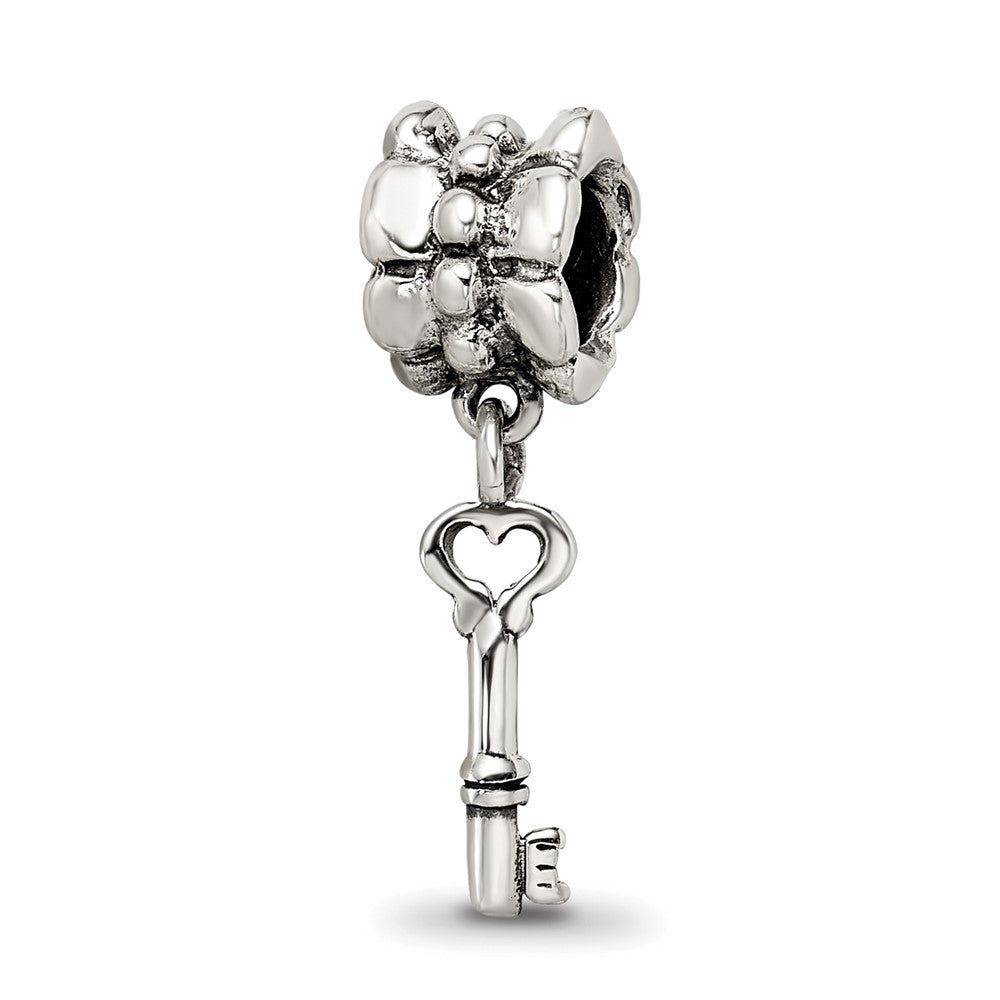 Sterling Silver Reflections Key Dangle Bead, 22.73 x 6.36 mm