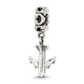 Sterling Silver Reflections Airplane Dangle Bead, 27.27 x 10.91 mm
