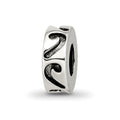 Sterling Silver Reflections Stopper/Spacer Bead, 9.09 x 3.64 mm