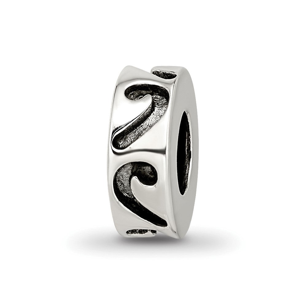 Sterling Silver Reflections Stopper/Spacer Bead, 9.09 x 3.64 mm