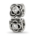 Sterling Silver Reflections CZ Connector Bead, 18.18 x 7.27 mm