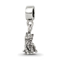 Kids Collection Sterling Silver Cat Dangle Reflections Bead, 20 x 5.45 mm