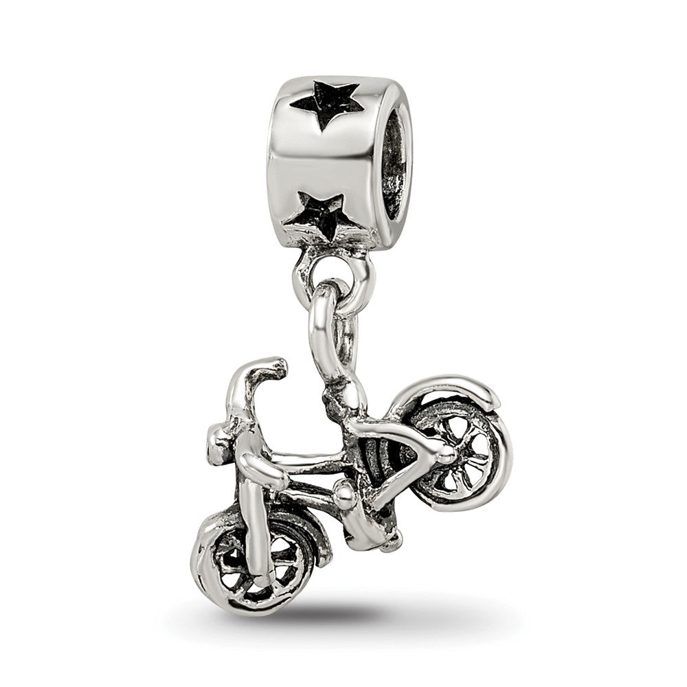 Kids Collection Sterling Silver Bicycle Dangle Reflections Bead, 17.27 x 10 mm