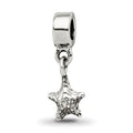 Kids Collection Sterling Silver Star Dangle Reflections Bead, 16.36 x 7.27 mm