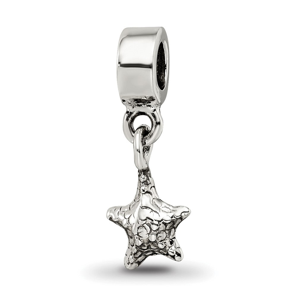 Kids Collection Sterling Silver Star Dangle Reflections Bead, 16.36 x 7.27 mm