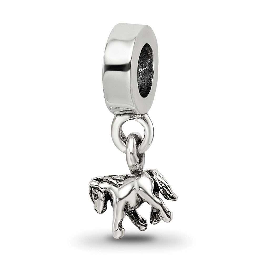 Kids Collection Sterling Silver Pony Dangle Reflections Bead, 16.36 x 7.27 mm