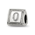 Sterling Silver Reflections Number 0 Triangle Block Bead, 8.18 x 8.18 mm