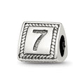 Sterling Silver Reflections Number 7 Triangle Block Bead, 8.18 x 8.18 mm