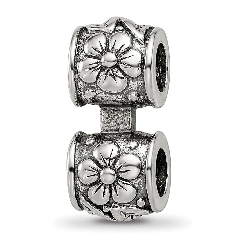 Sterling Silver Reflections Floral Connector Bead, 20 x 8.18 mm