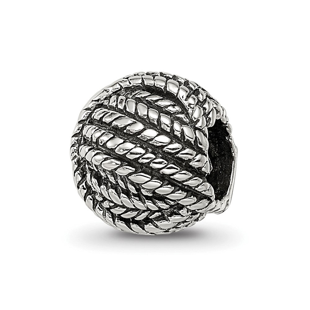 Sterling silver Reflections Ball of Yarn Bead, 8.18 x 8.18 mm