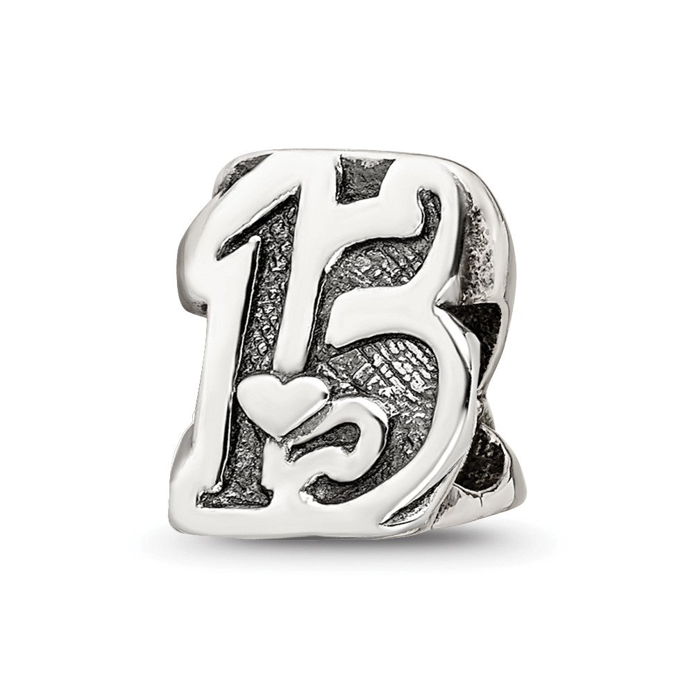 Sterling silver Reflections Sweet 15 Bead, 11.82 x 7.27 mm