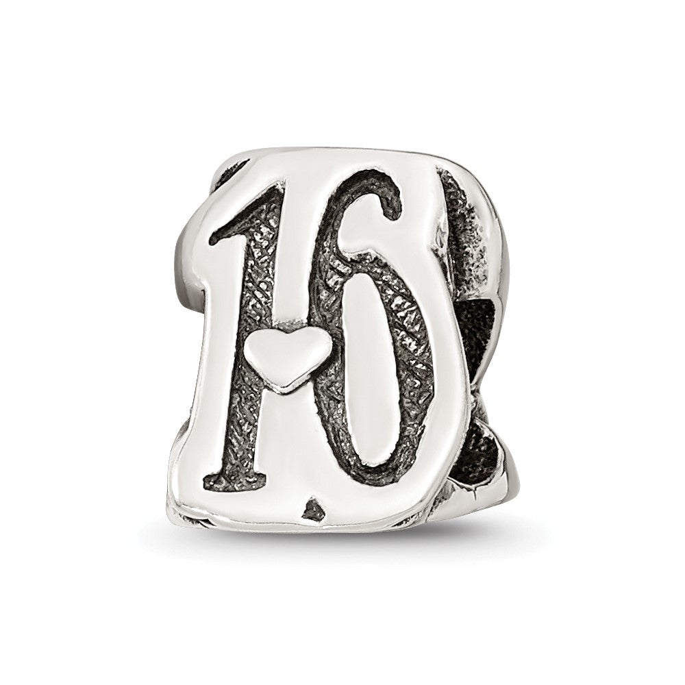 Sterling silver Reflections Sweet 16 Bead, 11.82 x 8.18 mm