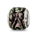 Sterling Silver Reflections Pink Dichroic Glass Bead, 12.73 x 7.27 mm