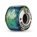 Sterling Silver Reflections Yellow Dichroic Glass Bead, 13.64 x 6.36 mm