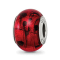 Sterling Silver Reflections Red/Black Italian Murano Bead, 15.45 x 10.91 mm, 2.52 g