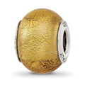 Sterling Silver Reflections Champange Yellow Italian Murano Bead, 15.45 x 10.91 mm