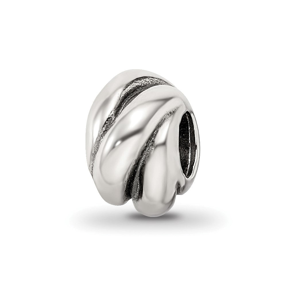 Sterling Silver Reflections Wrap Bali Bead, 9.09 x 6.36 mm