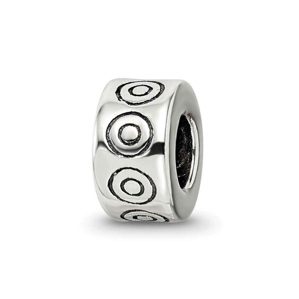 Sterling Silver Reflections Circles Bali Bead, 8.18 x 4.55 mm