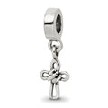Sterling Silver Reflections Cross Dangle Bead, 20.91 x 7.27 mm