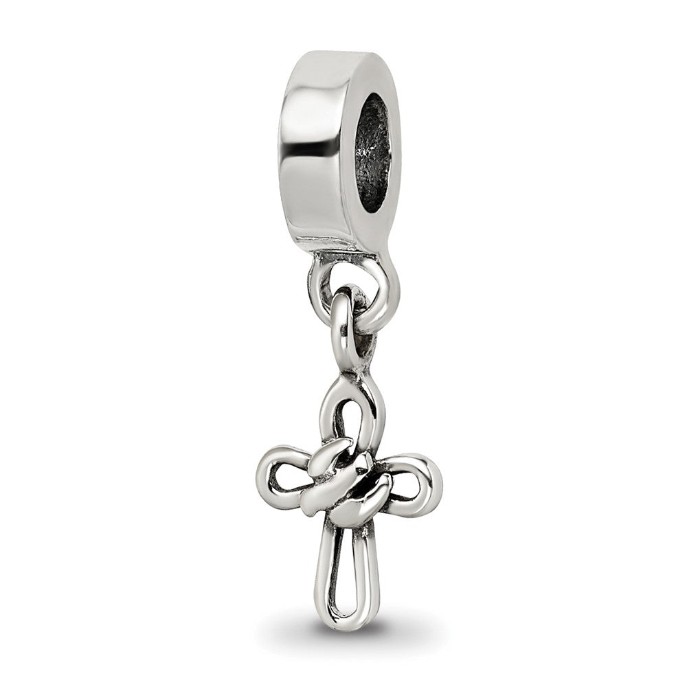 Sterling Silver Reflections Cross Dangle Bead, 20.91 x 7.27 mm