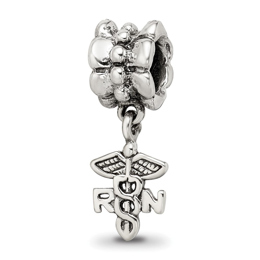 Sterling Silver Reflections Nurse Symbol Dangle Bead, 20.91 x 7.27 mm