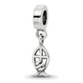 Sterling Silver Reflections Ichthus Dangle Bead, 20 x 4.55 mm