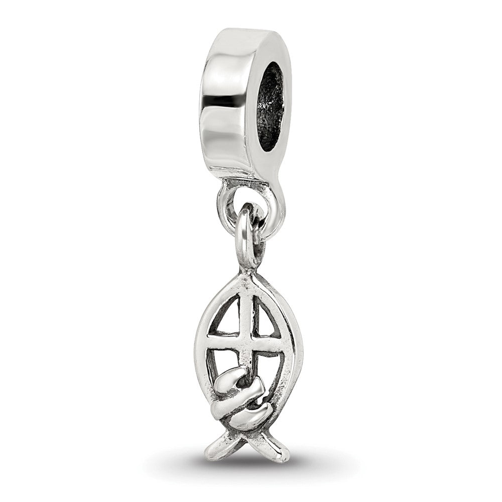 Sterling Silver Reflections Ichthus Dangle Bead, 20 x 4.55 mm