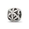 Sterling Silver Reflections Floral Cut Out Bali Bead, 8.18 x 7.27 mm