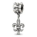 Sterling Silver Reflections Fleur de Lis Dangle Bead, 22.73 x 9.09 mm