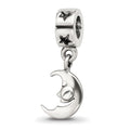 Sterling Silver Reflections Crescent Moon Dangle Bead, 21.82 x 7.27 mm
