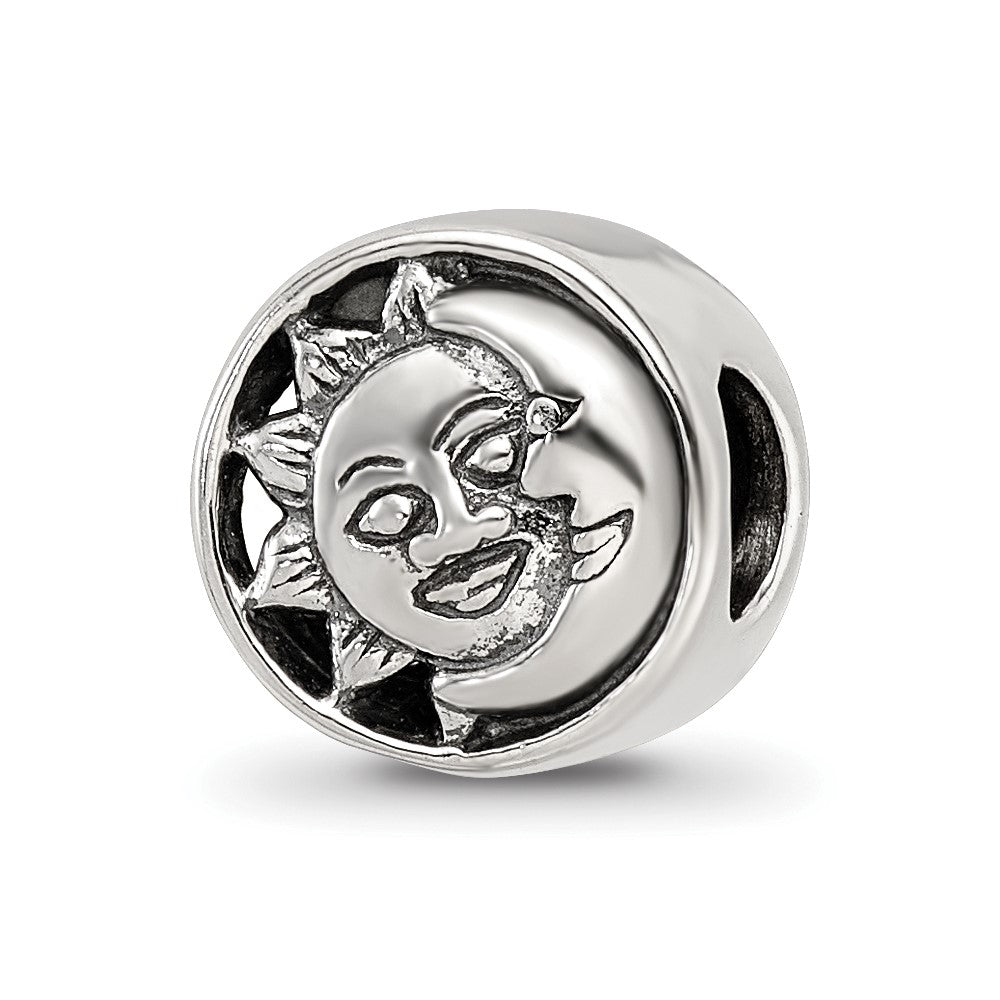 Sterling Silver Reflections Sun/Moon Bead, 8.18 x 8.18 mm