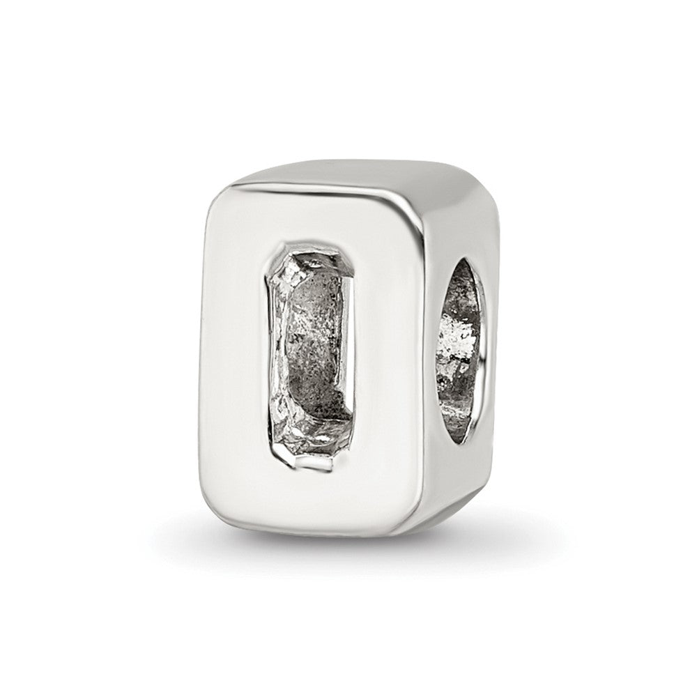 Sterling Silver Reflections Numeral 0 Bead, 8.18 x 5.45 mm