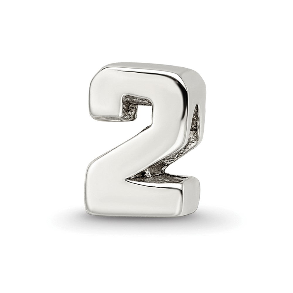 Sterling Silver Reflections Number 2 Bead, 8.18 x 5.45 mm