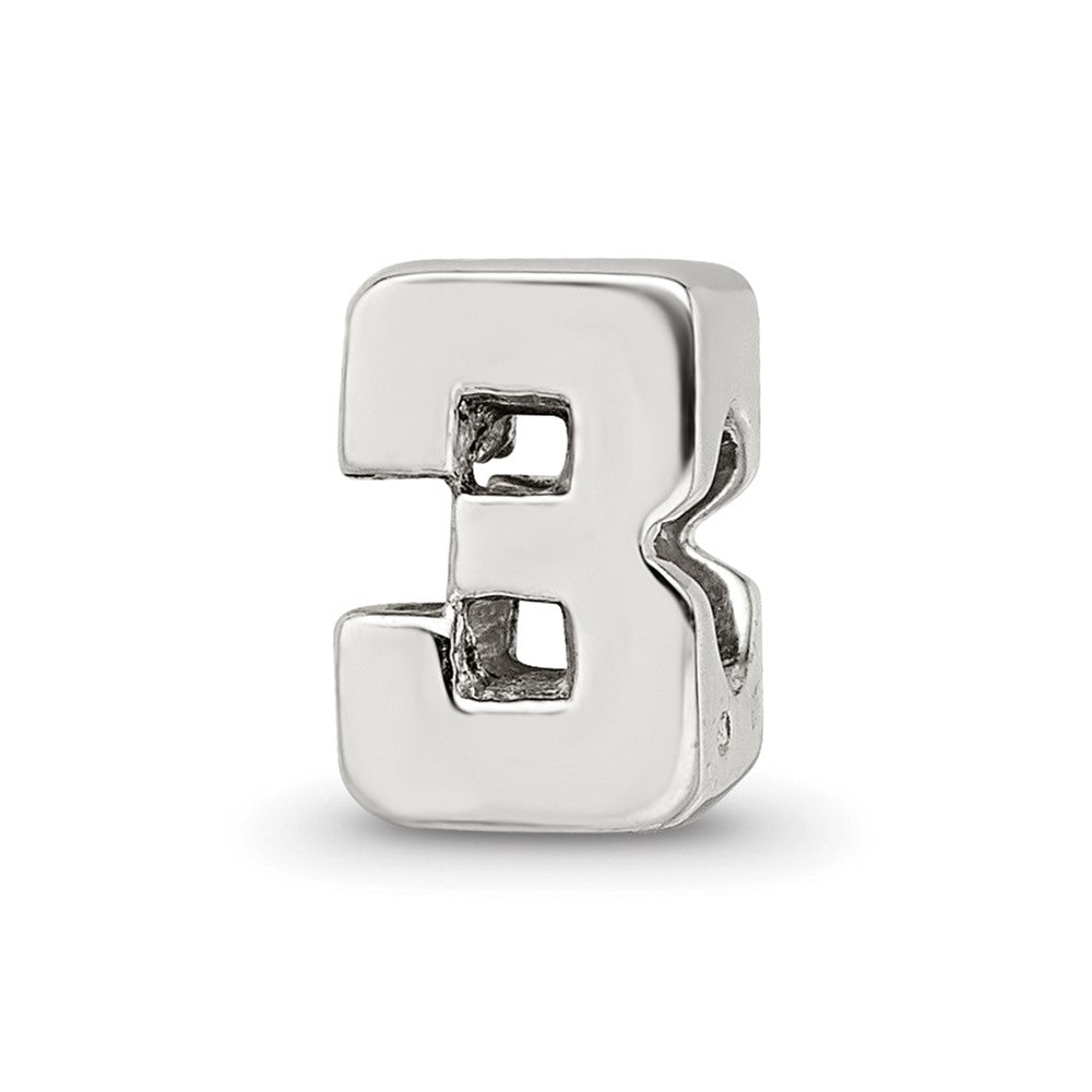 Sterling Silver Reflections Number 3 Bead, 8.18 x 5.45 mm