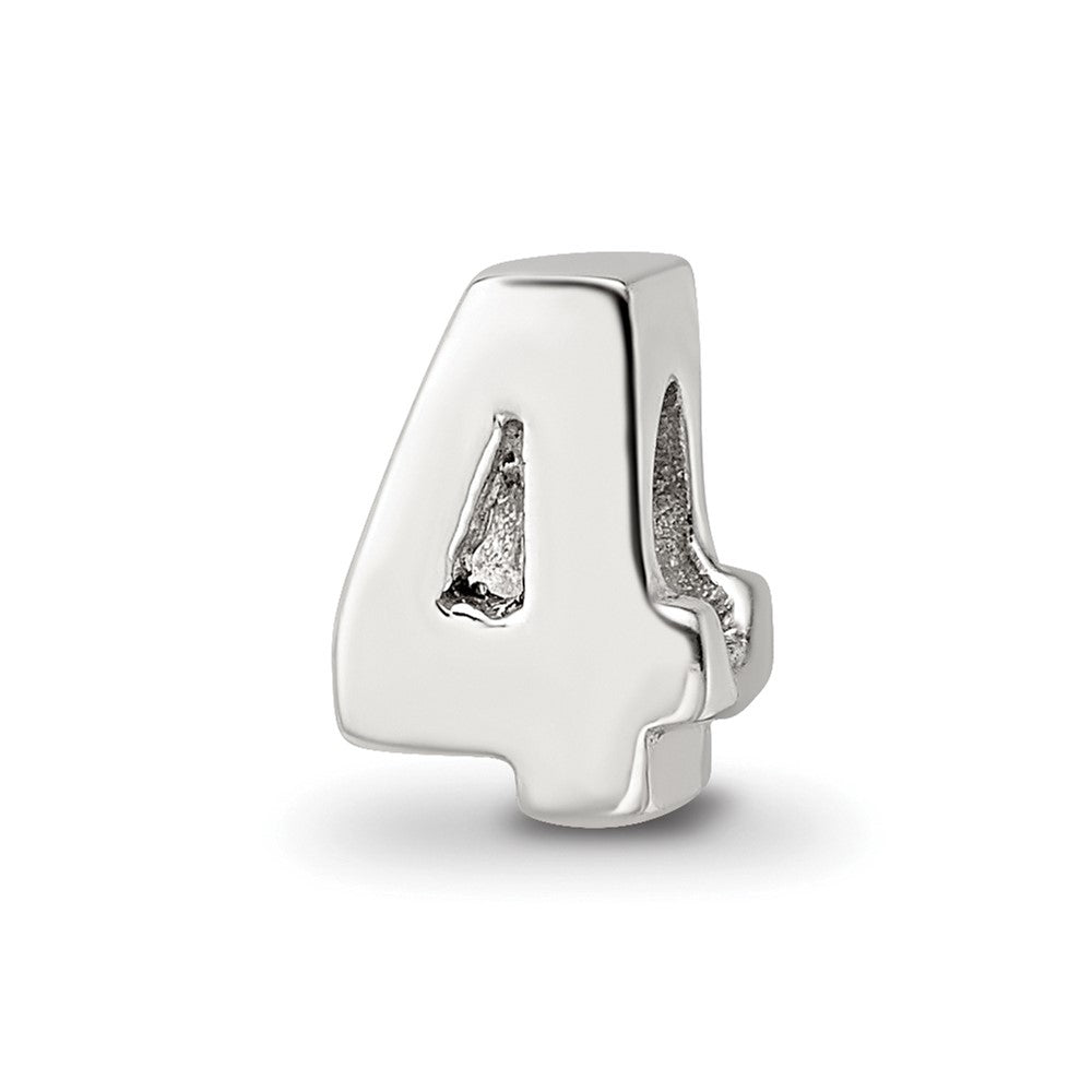 Sterling Silver Reflections Number 4 Bead, 8.18 x 6.36 mm