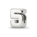 Sterling Silver Reflections Numeral 5 Bead, 8.18 x 6.36 mm