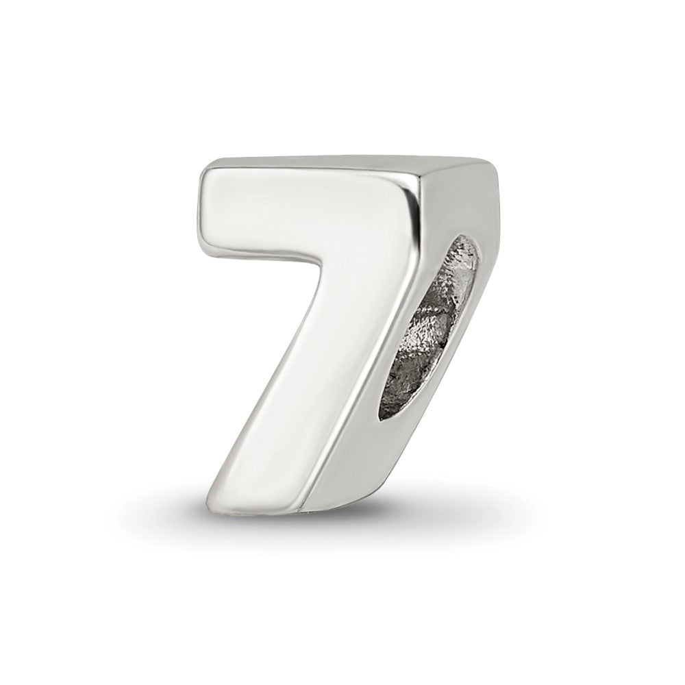 Sterling Silver Reflections Number 7 Bead, 8.18 x 5.45 mm