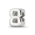 Sterling Silver Reflections Number 8 Bead, 8.18 x 5.45 mm