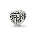 Sterling Silver Reflections Kids Heart w/Cross and Scroll Bead, 6.36 x 6.36 mm