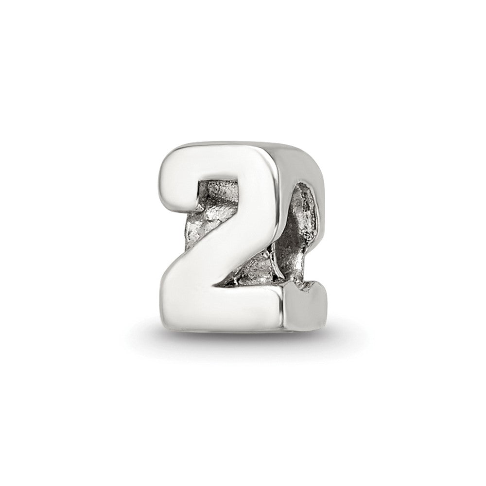 Sterling Silver Reflections Kids Number 2 Bead, 6.36 x 5.45 mm