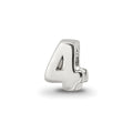 Sterling Silver Reflections Kids Number 4 Bead, 6.36 x 5.45 mm