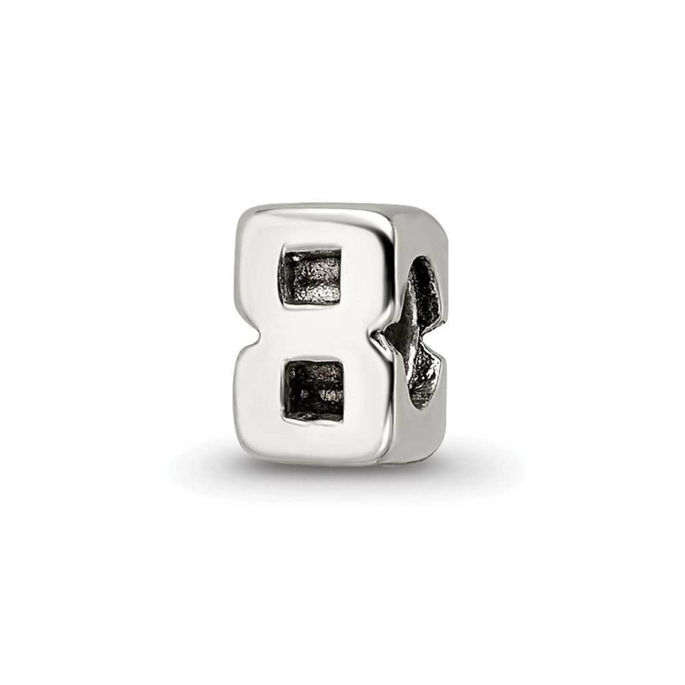 Sterling Silver Reflections Kids Number 8 Bead, 6.36 x 5.45 mm