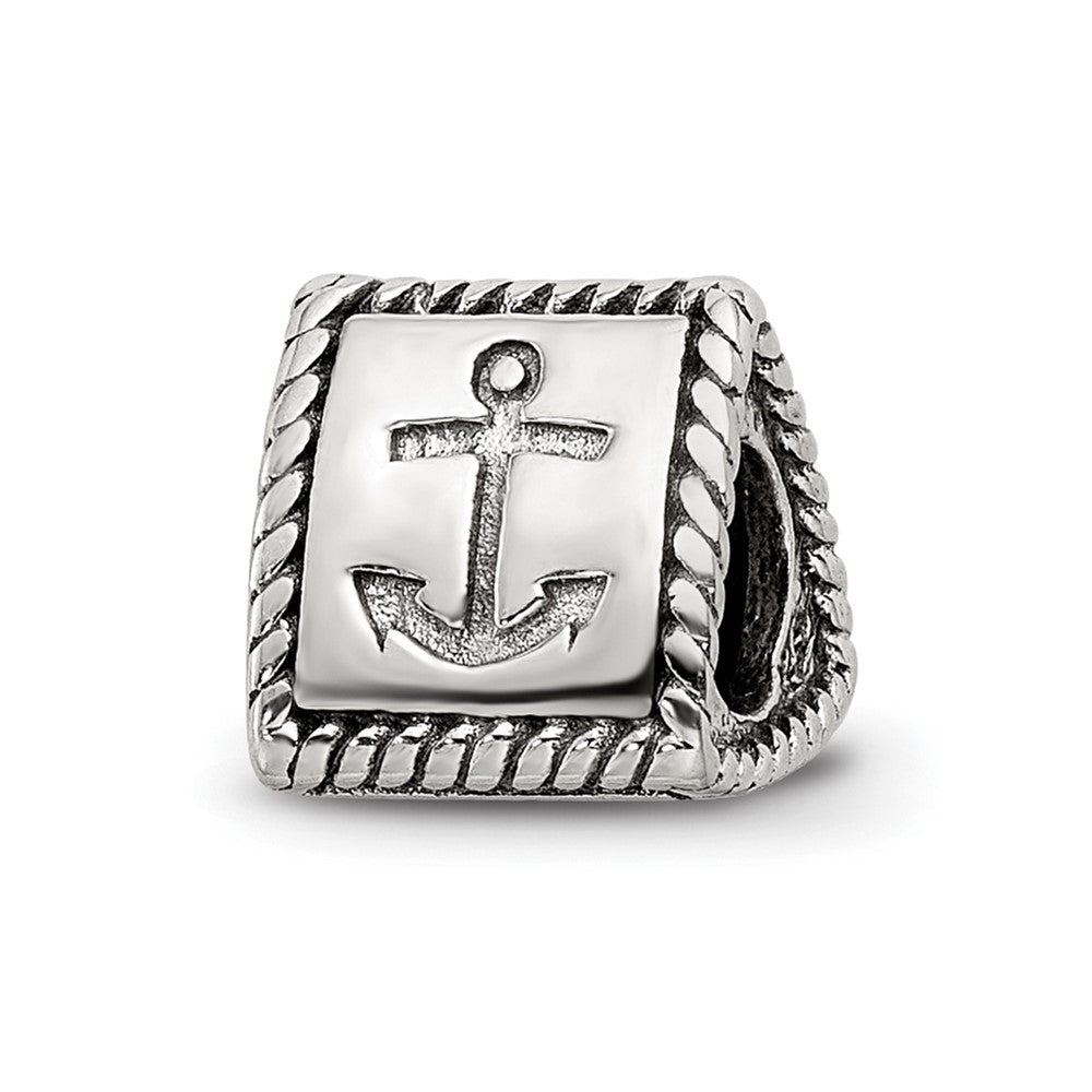 Sterling Silver Reflections Anchor, Cross, Heart Trilogy Three Sided Bead, 8.18 x 8.18 mm