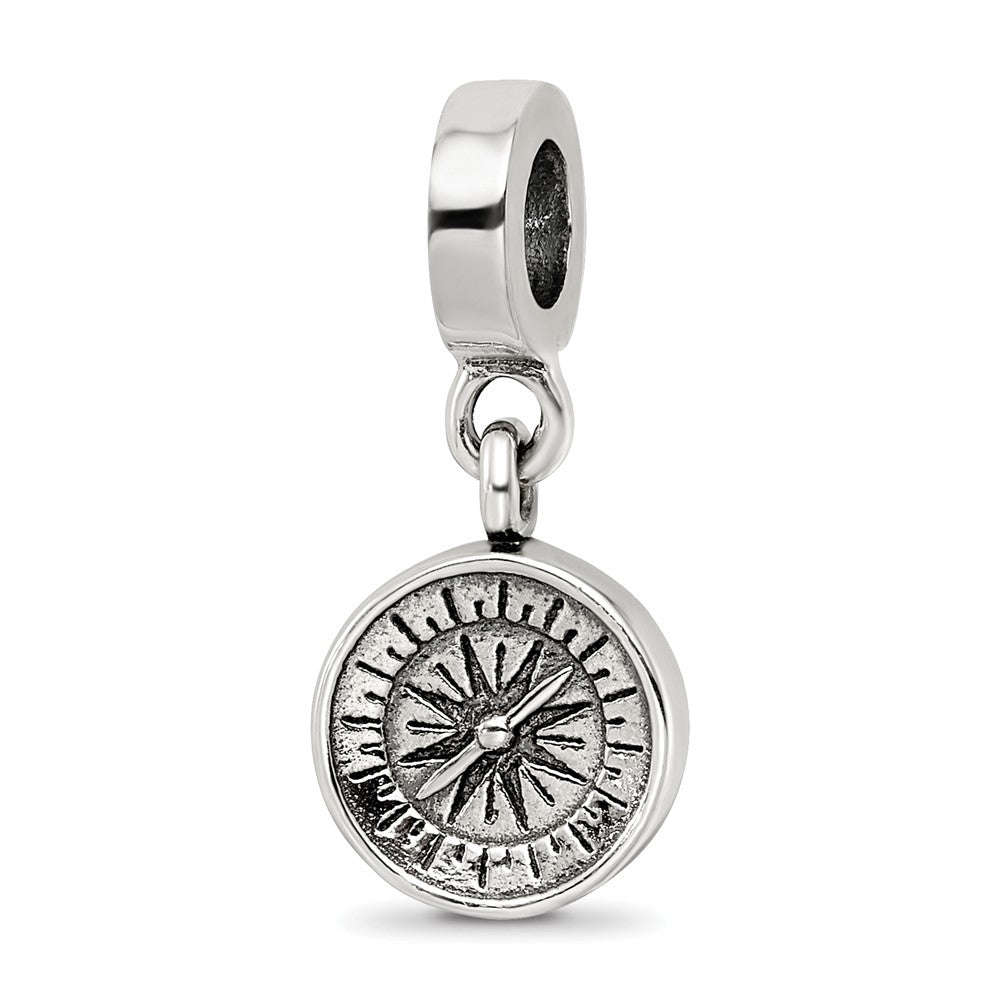 Sterling Silver Reflections Compass Dangle Bead, 22.73 x 10 mm
