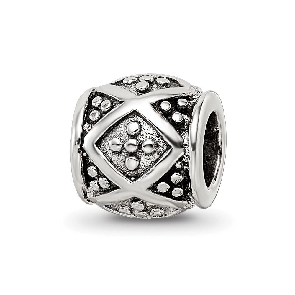 Sterling Silver Reflections Dots Bali Bead, 8.18 x 8.18 mm, 2.7 g