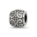 Sterling Silver Reflections Scroll & Dots Bali Bead, 8.18 x 7.27 mm