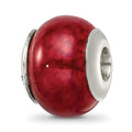 Sterling Silver Reflections Fuschia Cracked Agate Stone Bead, 13.64 x 11.82 mm