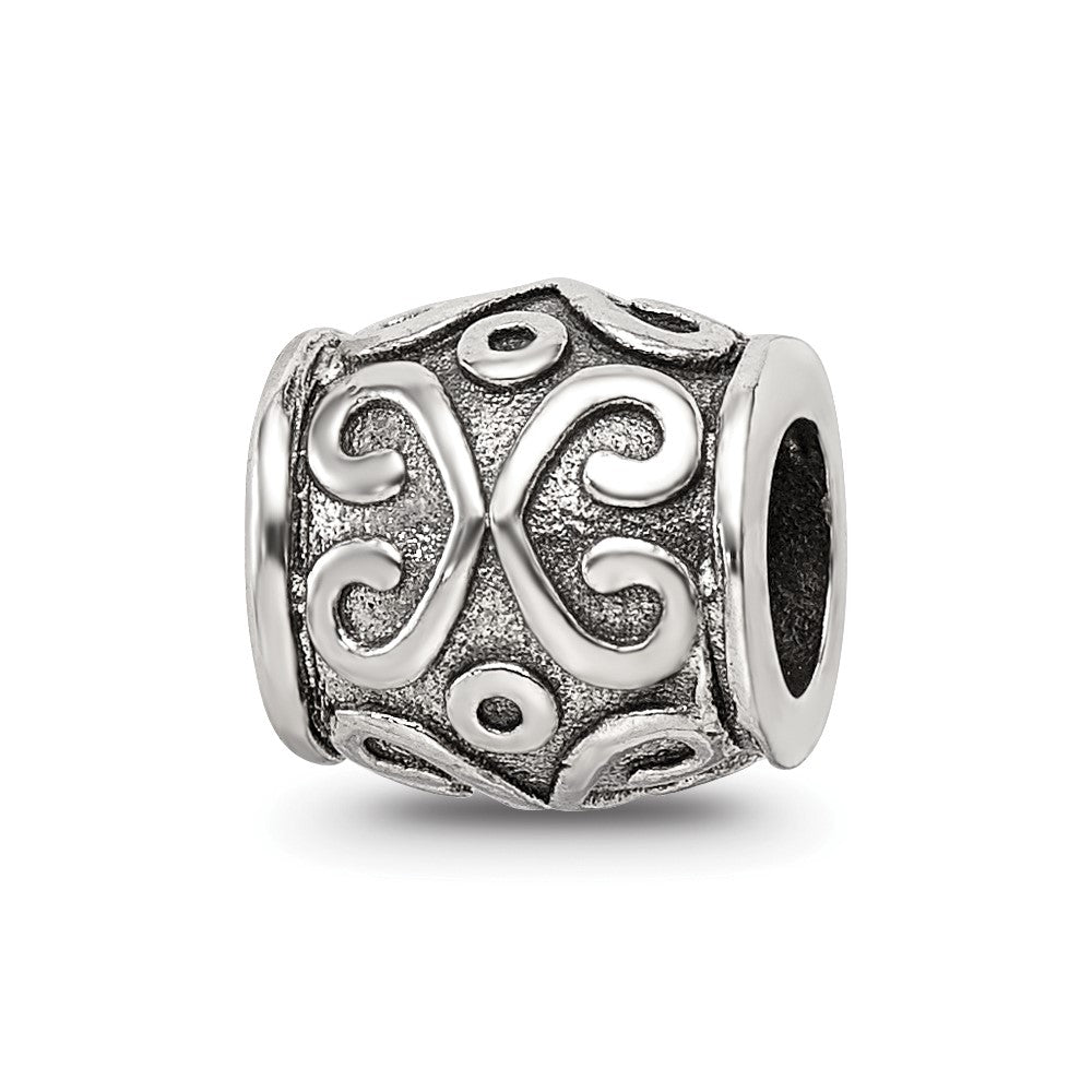 Sterling Silver Reflections Scroll Bali Bead, 8.18 x 8.18 mm, 2.61 g