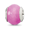 Sterling Silver Reflections Fuschia Quartz Stone Bead, 12.73 x 10 mm